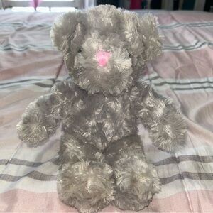 Dan Dee Gray Plush Teddy Bear with Pink Nose 13” EUC